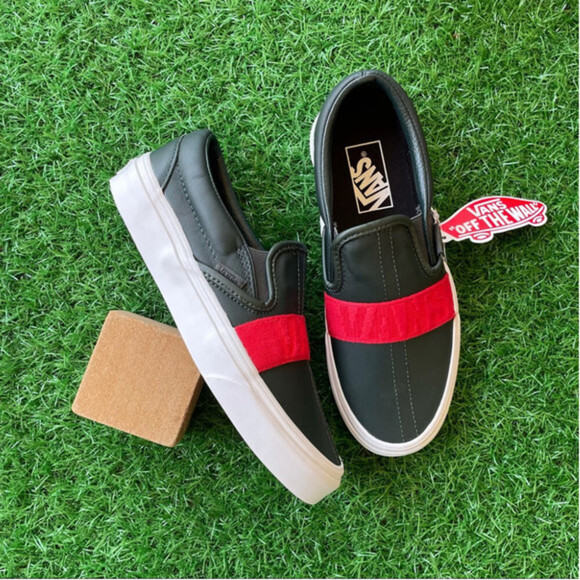 Vans Classic Slip On Leather and Webbing - Picture 3 of 6